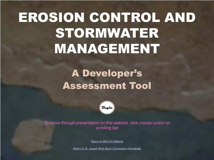 erosion control and stormwater management