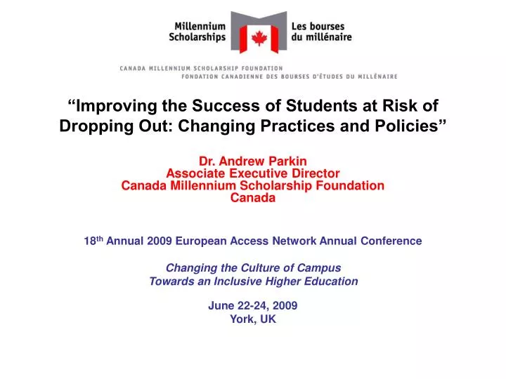 improving the success of students at risk of dropping out changing practices and policies