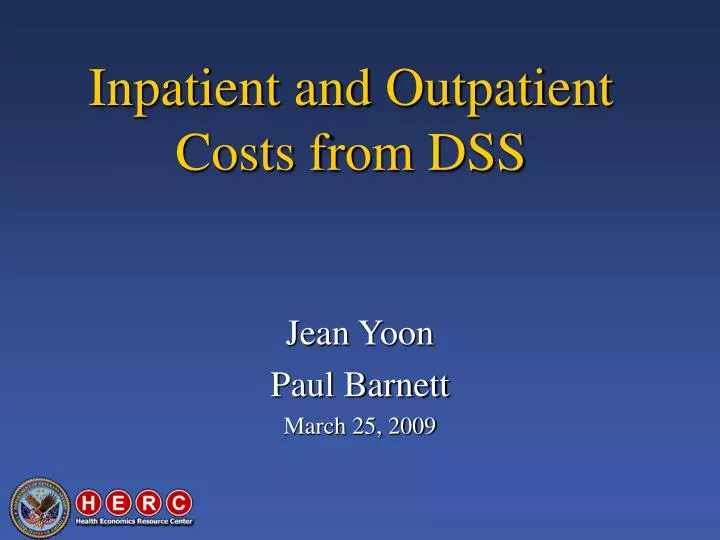 inpatient and outpatient costs from dss