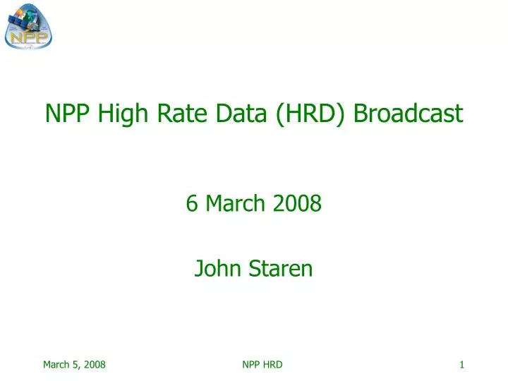 npp high rate data hrd broadcast