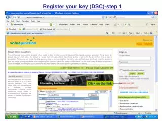 Register your key (DSC)-step 1