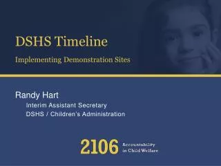 DSHS Timeline Implementing Demonstration Sites