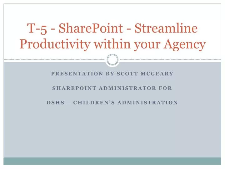 t 5 sharepoint streamline productivity within your agency