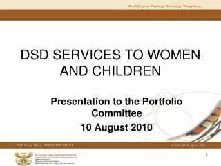DSD SERVICES TO WOMEN AND CHILDREN