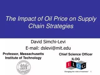 The Impact of Oil Price on Supply Chain Strategies