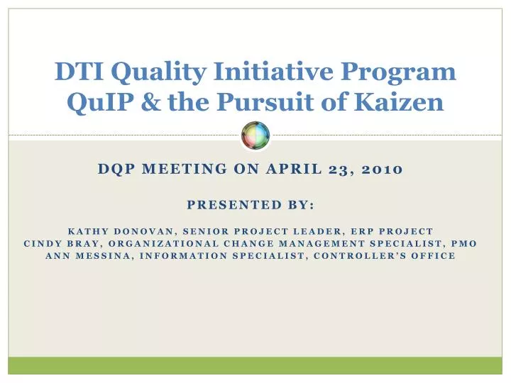 dti quality initiative program quip the pursuit of kaizen