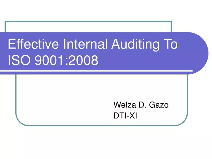 effective internal auditing to iso 9001 2008