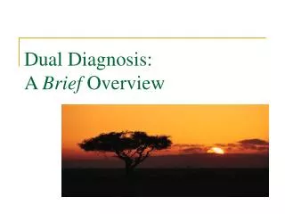 Dual Diagnosis: A Brief Overview