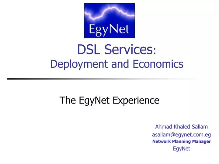 dsl services deployment and economics