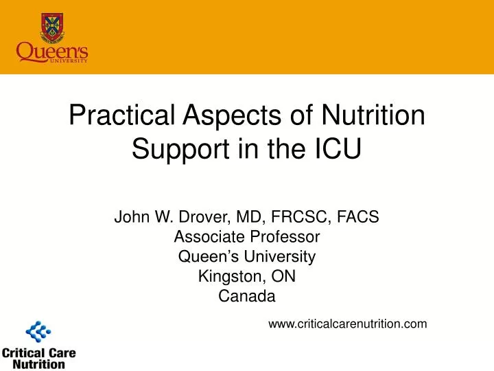 practical aspects of nutrition support in the icu