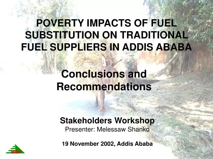 poverty impacts of fuel substitution on traditional fuel suppliers in addis ababa