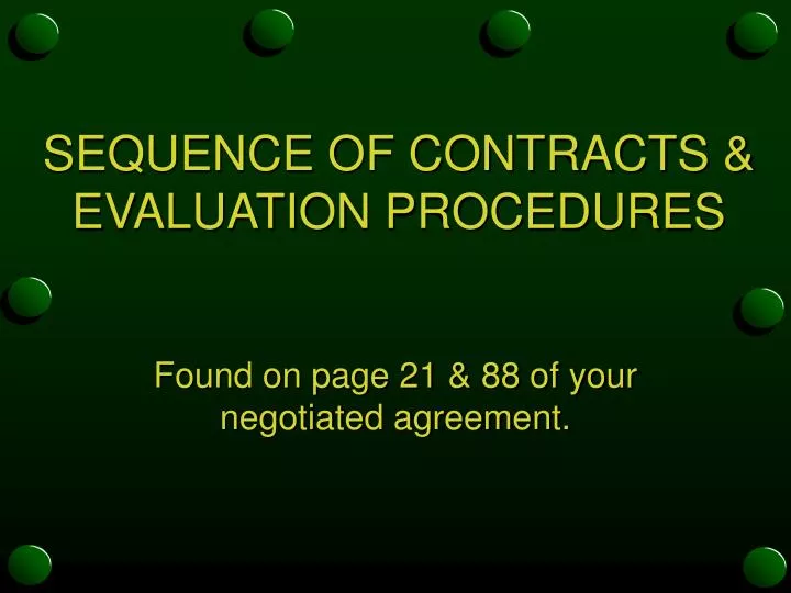 sequence of contracts evaluation procedures