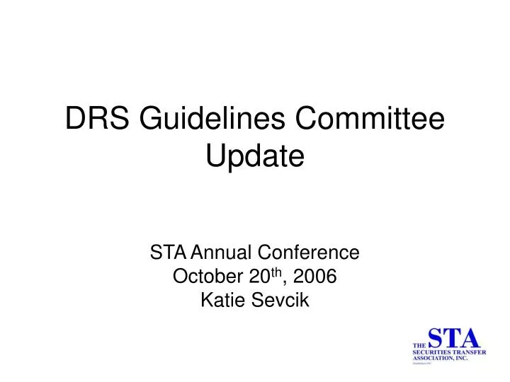 drs guidelines committee update