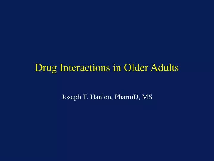 drug interactions in older adults