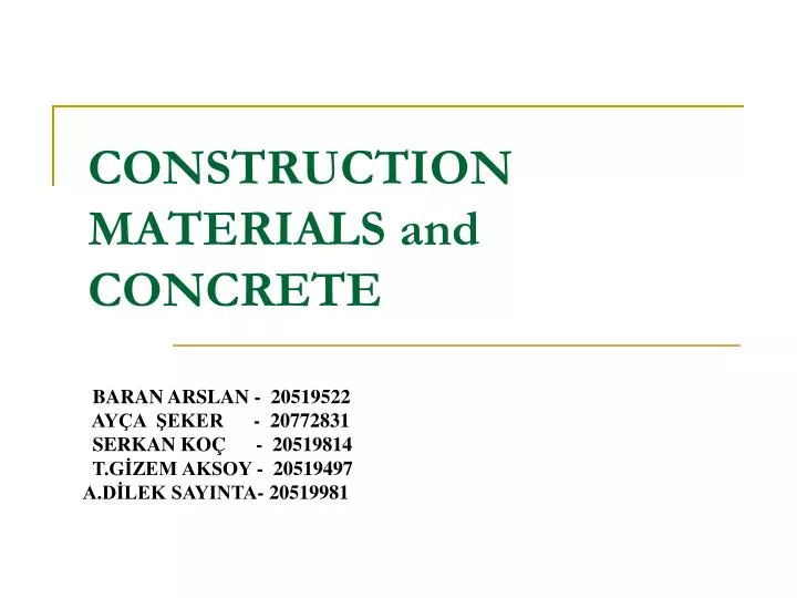 construction materials and concrete