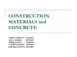 CONSTRUCTION MATERIALS and CONCRETE - slide 1