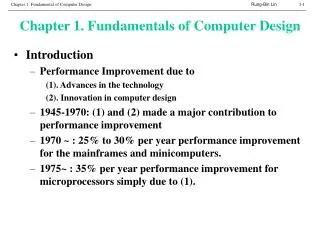 Chapter 1. Fundamentals of Computer Design