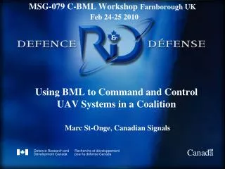 Using BML to Command and Control UAV Systems in a Coalition