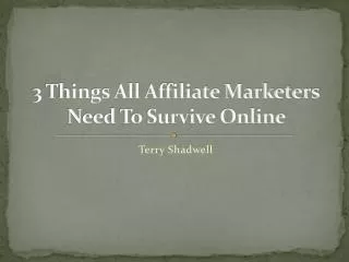 3 Things All Affiliate Marketers Need To Survive Online