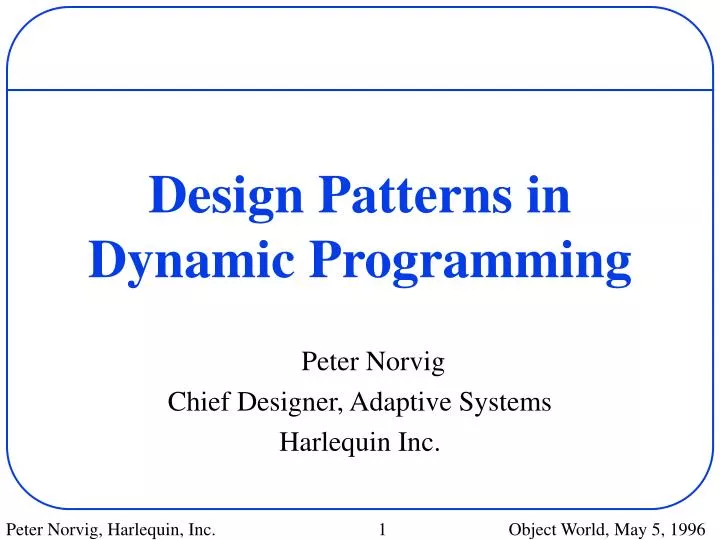 design patterns in dynamic programming