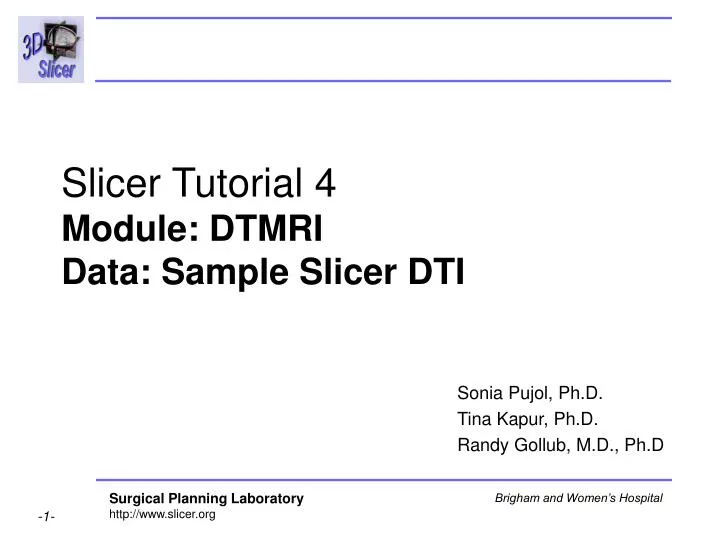 slicer tutorial 4 module dtmri data sample slicer dti