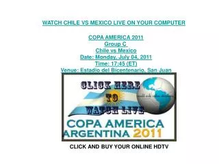 watch chile vs mexico live free stream copa america telecast
