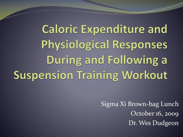 caloric expenditure and physiological responses during and following a suspension training workout