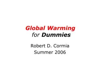 Global Warming for Dummies