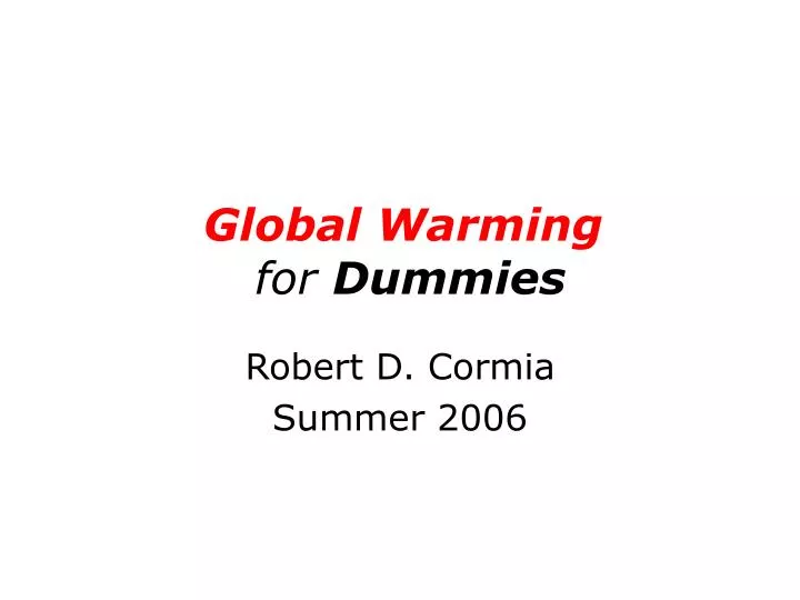 global warming for dummies