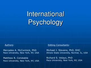 International Psychology