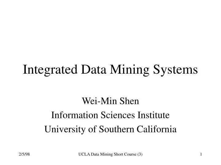 integrated data mining systems