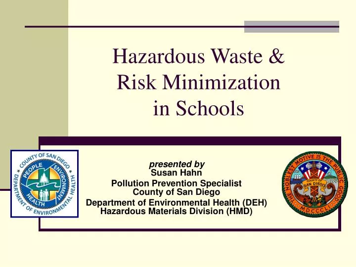 hazardous waste risk minimization in schools