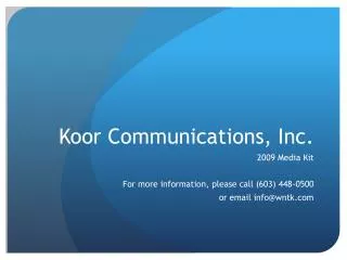Koor Communications, Inc.