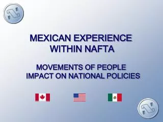 MEXICAN EXPERIENCE WITHIN NAFTA MOVEMENTS OF PEOPLE IMPACT ON NATIONAL POLICIES