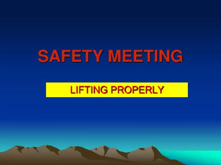 safety meeting