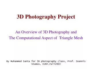3D Photography Project