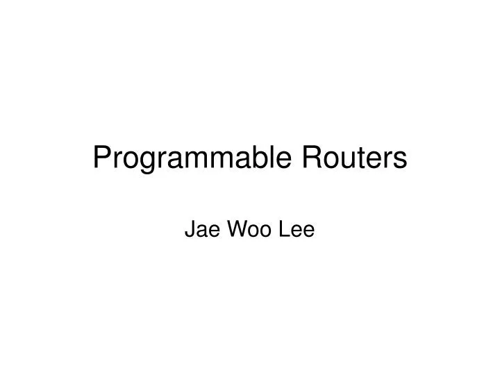 programmable routers
