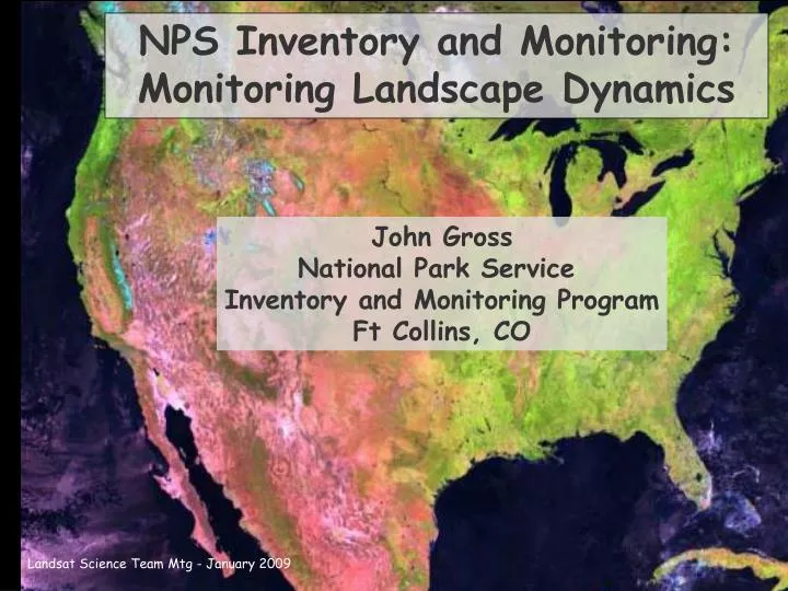 nps inventory and monitoring monitoring landscape dynamics
