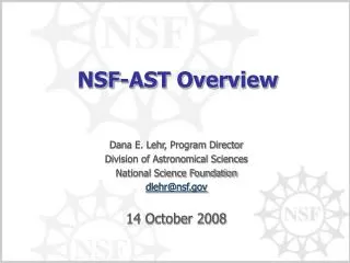 NSF-AST Overview