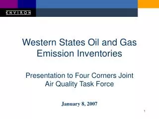 Western States Oil and Gas Emission Inventories