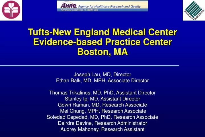 tufts new england medical center evidence based practice center boston ma