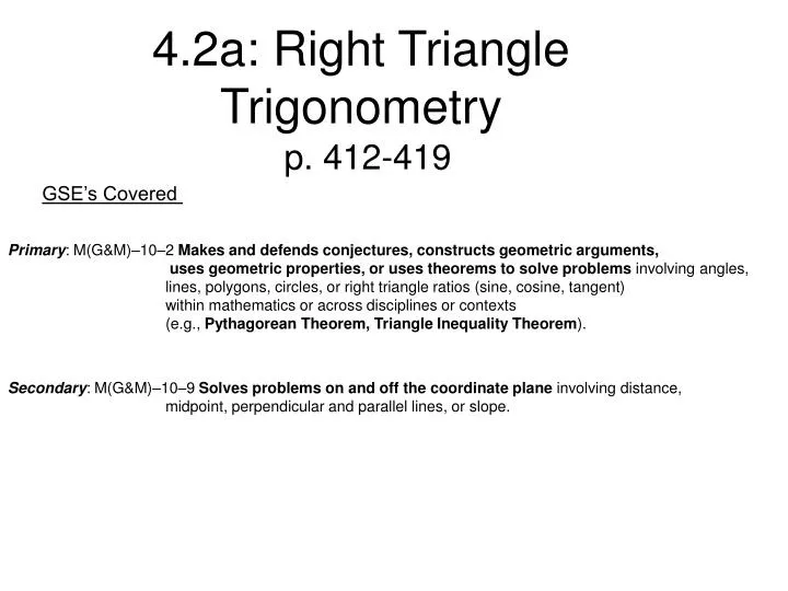 4 2a right triangle trigonometry