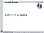 Lernen in Gruppen - slide 1