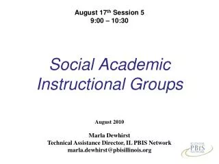 Social Academic Instructional Groups