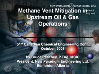 Methane from the Upstream Industry