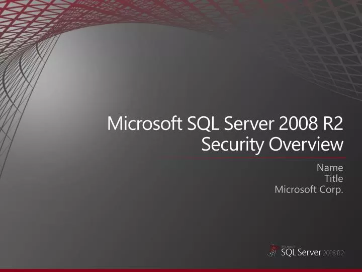 microsoft sql server 2008 r2 security overview