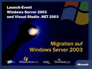 migration auf windows server 2003