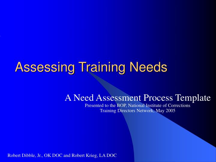 assessing training needs