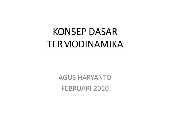 konsep dasar termodinamika