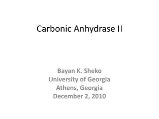 Carbonic Anhydrase II